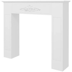 Fir Wood Fireplace Mantel Surround, 44.75″ W x 40″ H, Freestanding Electric Fire