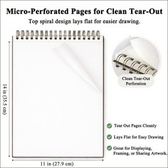 Large 11×14″ Sketchbook – 100 Sheets, 68lb Drawing Paper Pad for Artists