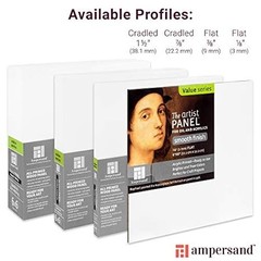 Ampersand Gessoed Smooth Artist Panel, 11″ x 14″, 1/8″ Flat Profile, Multi-Media