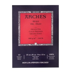 Oil Paper Pad 9×12-inch White 100% Cotton Oil Painting Paper – 12 Sheets of 1…