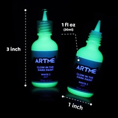 Glow in the Dark Paint, Glow Paint Set of 12 Bright Colors 30Ml/1Oz, Long Lastin