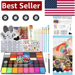 Vibrant 42 Color Face Painting Kit with Stencils – Perfect for Kids’ Parties