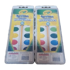 Crayola Washable Watercolor Paint 16 Assorted Colors With Brush (2 Pack)