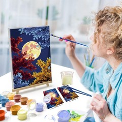 Paint by Numbers Kit for Adults with Frame Moon Adult Paint by Number Kits Fr…