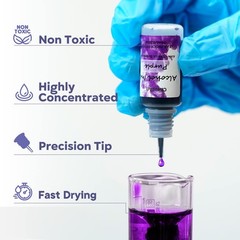 Alcohol Ink Set 24 Vibrant Colors Resin Dye High Concentrated Fast Drying Alc…