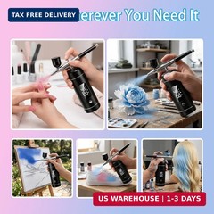 Cordless Airbrush Kit with Compressor,48 PSI High-Pressure, 6000mAh Rechargeable