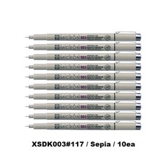 SAKURA PIGMA Micron 003 Archival Ink Pen Fine Liner 0.15mm Sepia 10ea Set Japan