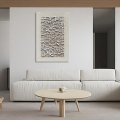 Art Hand Painted White Minimalist Abstract Oil Painting Modern Thick Texture …