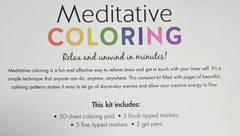 Spice Box Meditative Coloring Art Book 50 Pg 10 Markers/5 Gel Hard Cover OpenBox
