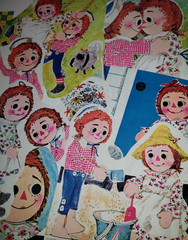 Scrap Craft Junk Journal Lot Vintage Raggedy Ann & Andy Paper Cuts 60s