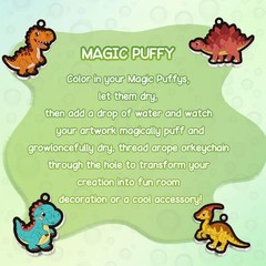 Magic Foam Texture Painting Kit – Dinosaur Theme 3D Art Puffy Paint Kit,15 Me…