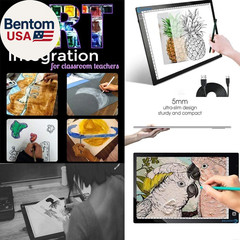 Light Box Drawing Pad, Tracing Board with Type-C Charge Cable and Brightness Adj