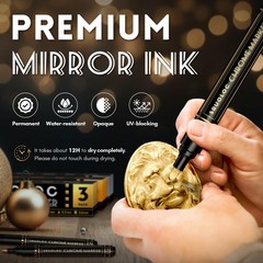 3Pcs Liquid Gold Paint Markers, Oil-based Permanent Chrome Maker, Gloss Mirro…