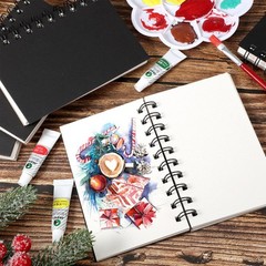 6 Pcs Watercolor Paper Sketchbook 3.5 x 5.5 in 24 x Inch, Yellow