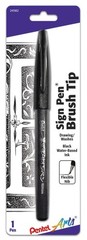 Pentel Arts Sign Pen With Brush Tip Black