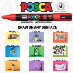 Posca Acrylic Paint Marker, PC-5M Medium tip, Black PX152777000