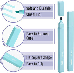 – Aesthetic Cute Pastel Highlighters Set, 8 Pcs, Chisel Tip, Candy Colors, No Bl