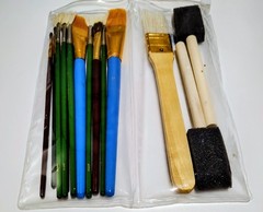 Lot of 13 Multipurpose Durable Craft Paint Brushes with Various Tips and Sizes