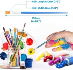 50 Pcs Flat Paint Brushes – Ideal for Classroom Crafts and Acrylic Painting