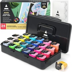 Gouache Paint, Set of 24 Jelly Paints, 1 fl oz (30 mL) Tubs, Opaque Gouache S…