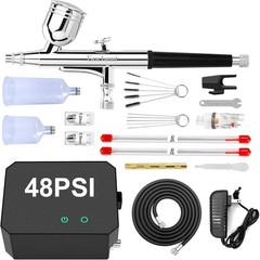 Airbrush Kit with Air Compressor 40PSI High Pressure Non-Clogging Nozzles 0.2