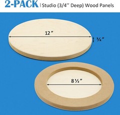 12’’ Round Unfinished Birch Wood Painting Panel Studio 3/4’’ Pouring Canvas
