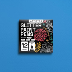 Glitter Paint Pens for Rock Painting, Stone, Ceramic, Glass, Wood, Fabric, Scrap