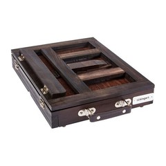 704 Adjustable Wood Espresso Stained Desk Table Easel with Storage Drawer, Paint