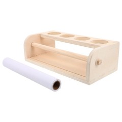 Paper Roll Dispenser: Kids Wooden Art Easel with 500x29cm/96.85×11.42in Paper