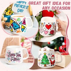 Mug Painting Kit, Paint Your Own Mug Kit, 2 Pcs Ceramic Mugs to Paint, Mother…