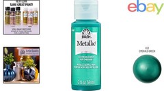 Bright Emerald Green Metallic Acrylic Paint, 2 Fl Oz for Art Projects