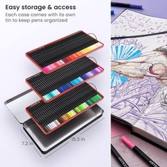 120 Piece Fineliner Pens 0.4mm Fine Point Drawing Sketching Art Set