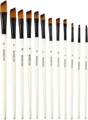 Angular Paint Brushes Nylon Hair Angled Watercolor Pait Brush Set for Acrylics W