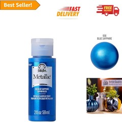 2 Fl Oz Blue Sapphire Metallic Acrylic Paint – Perfect for Interior Projects