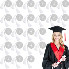 Graduation Cords 48 Pcs Honor with Tassel White Geosar Bachelor Master Doctor