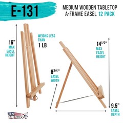 12 Pack 14″ M Tabletop Display Stand A-Frame Artist Easel Wood Beechwood Tripod