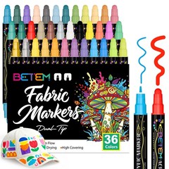 36 Colors Dual Tip Acrylic Paint Markers, Fabric Decorating Kits Premium Wate…