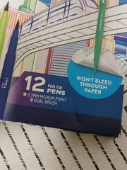 🥥 Paper Mate Flair 12 Felt Tip Pens 9 Medium Point 0.7mm, 3 Dual Brush🆕️AS IS