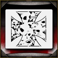 Skull Iron Cross Airbrush Stencil Template Airsick
