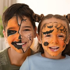 CODOHI 50 Pcs Face Paint Stencils, Body 4.7 inches x 3 inches, translucent