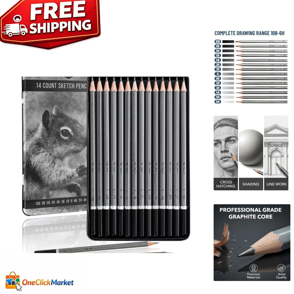 Versatile 14-Piece Professional Graphite Pencils for All Your Artistic Needs