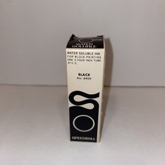Vintage USA Made Speedball Block Printing Water Soluble Tube BLACK No. 3400 NIB