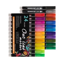 12/24 Colors Glitter Markers for Kid Adult DIY Graffiti Painting