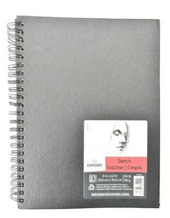 Canson Black Hard Cover Spiral Dry Media Fine Texture Sketch Book 9″ x 12″
