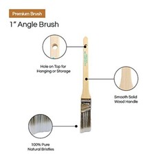 Paint Brushes 6-Pack Angle Brushes in Assorted Sizes for All Latex and Oil
