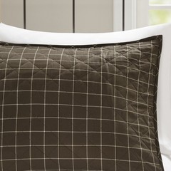 3 Piece Reversible Printed Quilt Set Black/Brown King/Cal King