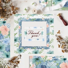 Papel con estampado floral azul de 30 x 30 cm para álbum de recortes floral