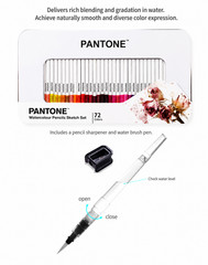 PENTON 72 Watercolor Colored Pencils Set Artist Drawing Sketch Art Kit Tin Case