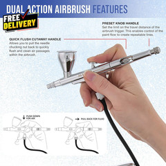Powerful Cordless Airbrushing System Kit 20 to 36 PSI Portable Rechargeable A..