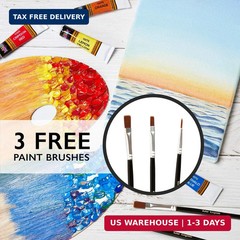 Acrylic Paint Set Canvas Art Paints 24 Colors Perfect Paint Finish (0.41oz,12 ml